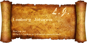 Lemberg Johanna névjegykártya